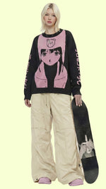 Knitted crew neck sweater